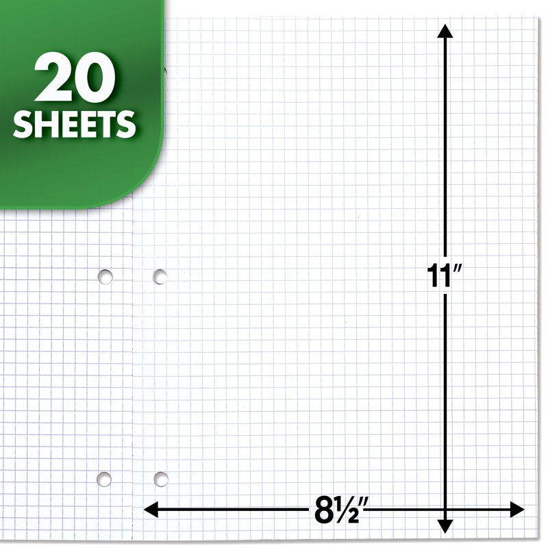 Graph Ruled Paper Tablet 20 Sheets 11 x 8.5 Inch for Drawing & Plotting