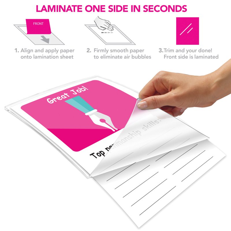 Self-Sealing Laminating Sheets - Clear, 50 Pack, Letter Size, 3 Mil Thickness