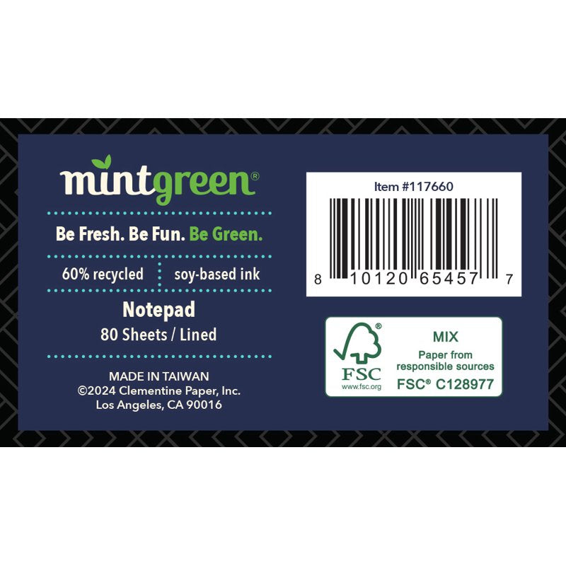Mintgreen Spiral Top Notepad, 8x10.75, 80 Sheets, Professional Series