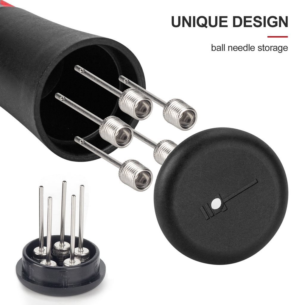 Fenxyo Ball Pump with Needle Storage and Extendable Cable - Sports Ball Inflator for Basketball, Soccer, Volleyball, Rugby