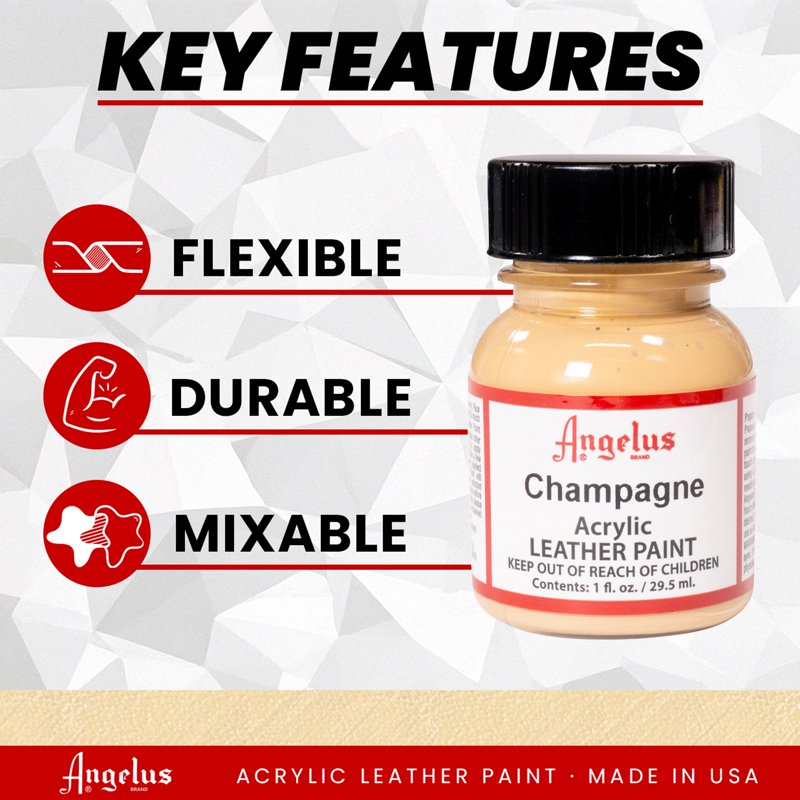 Acrylic Leather Paint Champagne 1 oz. for Shoes & Accessories