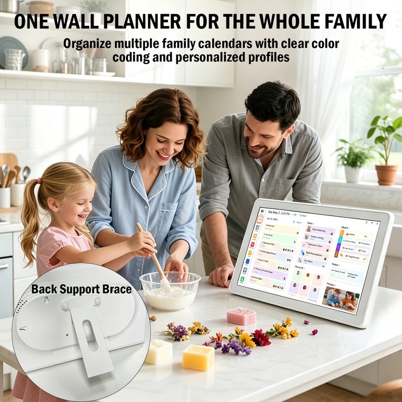 15.6-Inch Digital Wall Calendar with Touchscreen Family Organizer