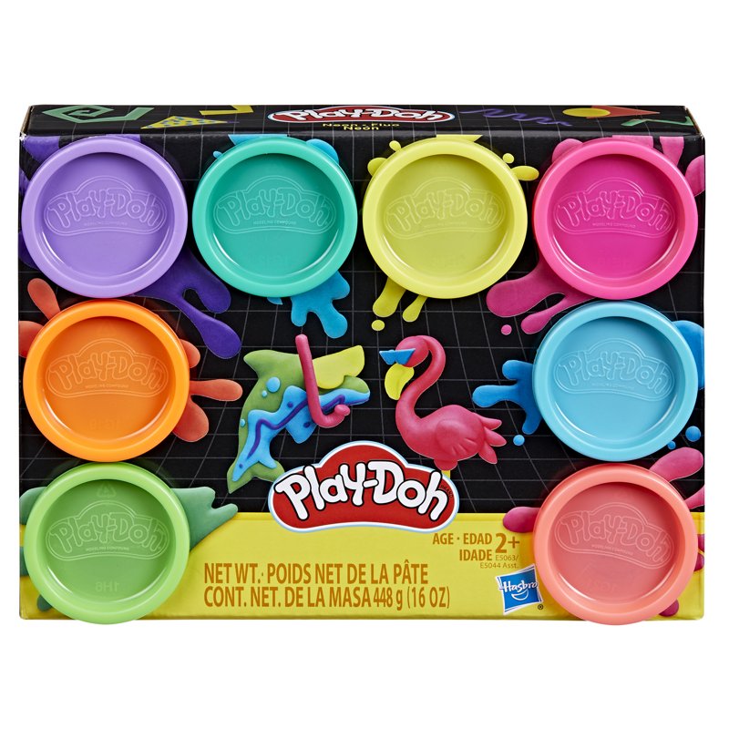 Play-Doh Neon Colors 8 Pack of Non-Toxic Modeling Compound for Kids - Bright Arts & Crafts