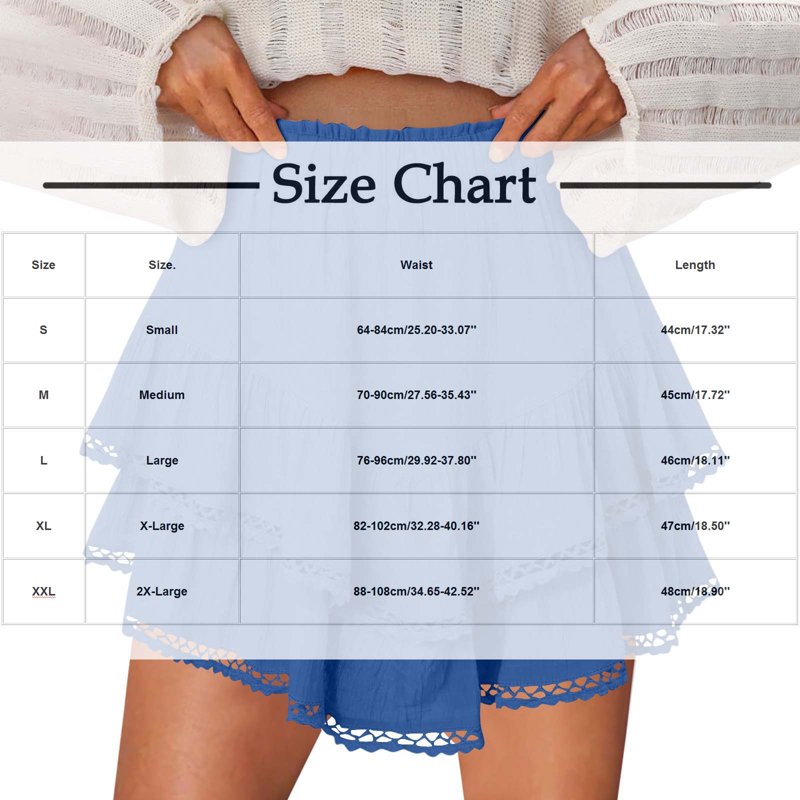 Women's Mini Skorts with Ruffle Tiered Design - High Waist, Casual & Boho Style