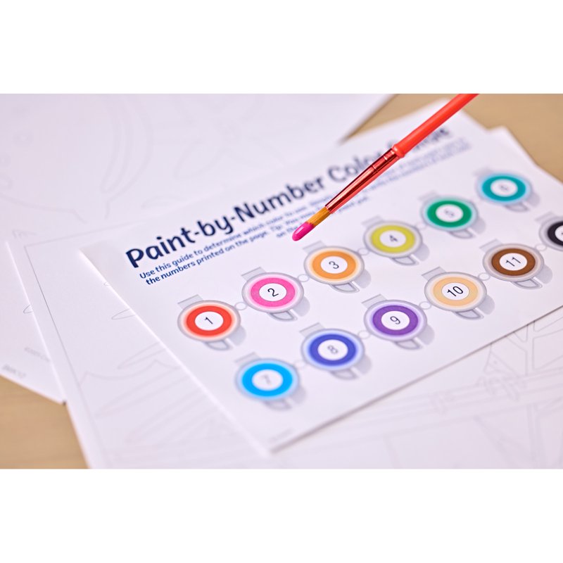 Paint by Number Kit for Kids & Adults - 20 Templates, 12 Paint Colors, Art Activity Set