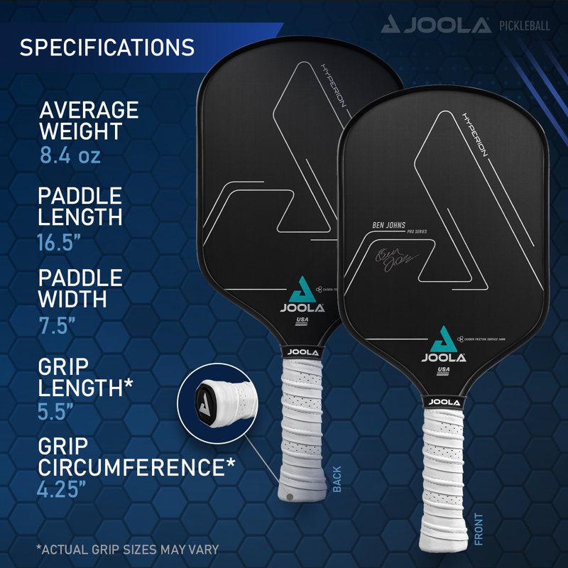 JOOLA Ben Johns Hyperion CFS Pickleball Paddle — 16mm Carbon, Elongated Handle
