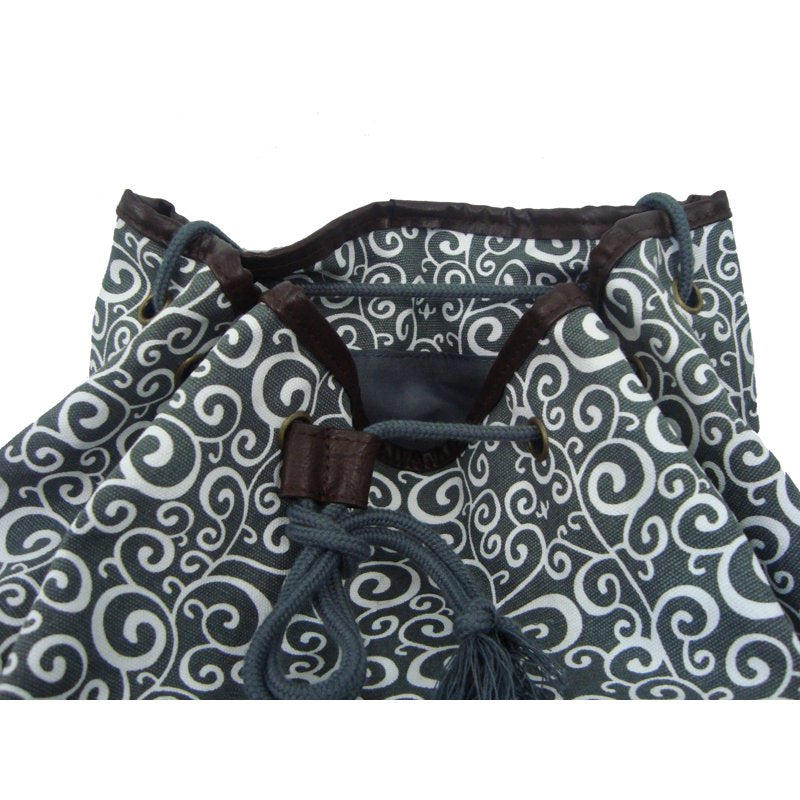 Unisex Canvas Laptop Backpack with Padded Compartment - Brown Trim