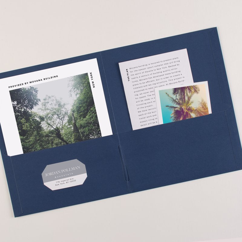 2-Pocket Folder Set - Holds 40 Sheets, Blue Office & School Folders