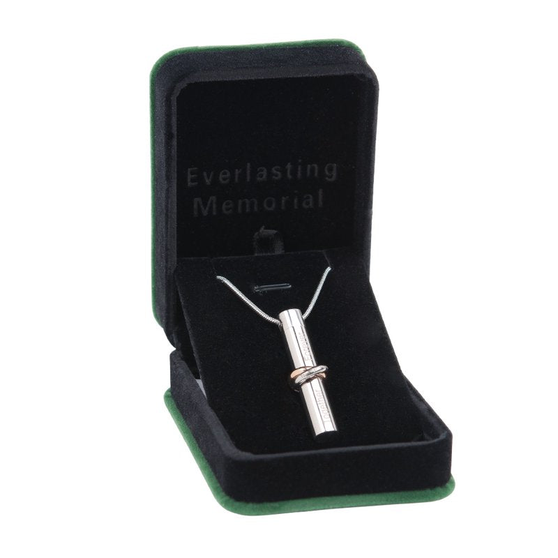 Cylinder Memorial Cremation Jewelry Necklace Ashes Holder - Together Forever
