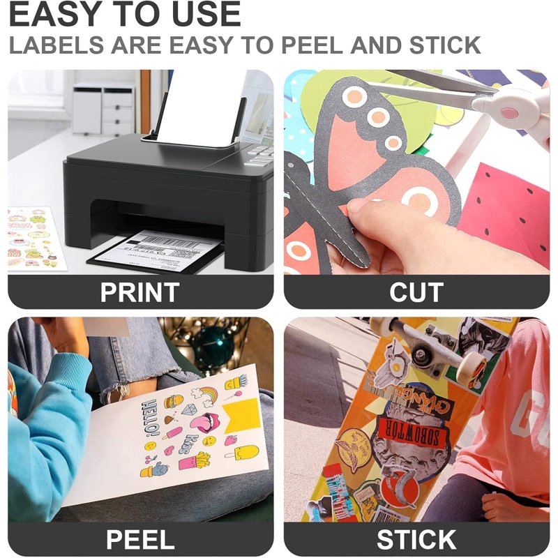 Full Sheet Shipping Labels 8.5x11 Inch - Blank Self-Adhesive Printable Labels (100 Sheets)