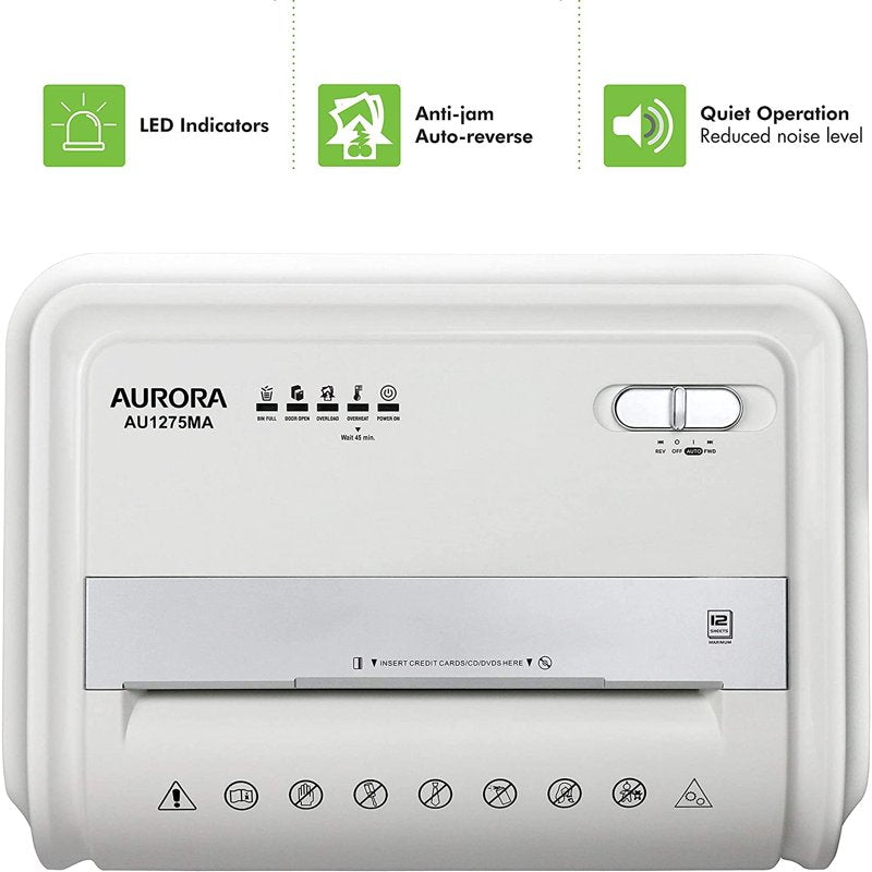 High-Security 12-Sheet Micro Cut Shredder with Anti-Jam & 60-Minute Duty Cycle