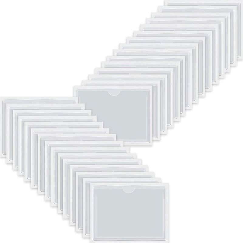 30Pcs Self-Adhesive Business Card Pockets for Office & School Organization