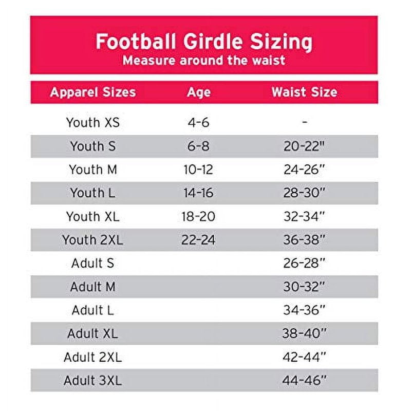 Football Girdle with Padding - Large White Protective Sports Gear