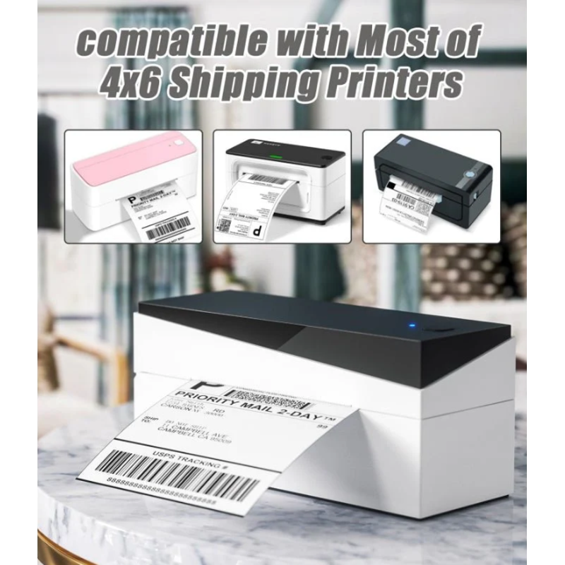 4x6 Thermal Shipping Labels - Fan-Fold, Waterproof, 100 Pack