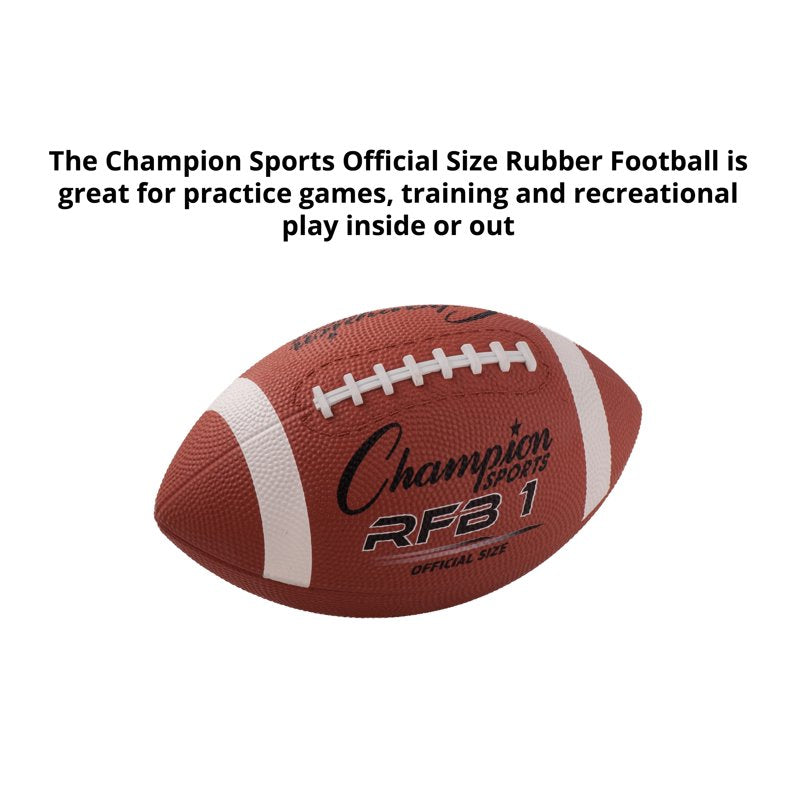 Rubber Football - All Sizes, Durable Water-Resistant Synthetic Cover for Indoor & Outdoor Play