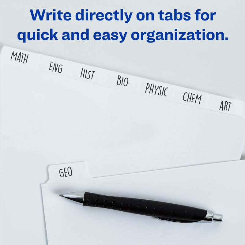5-Tab Write-On Binder Dividers Set - 36 Pack Durable Organization