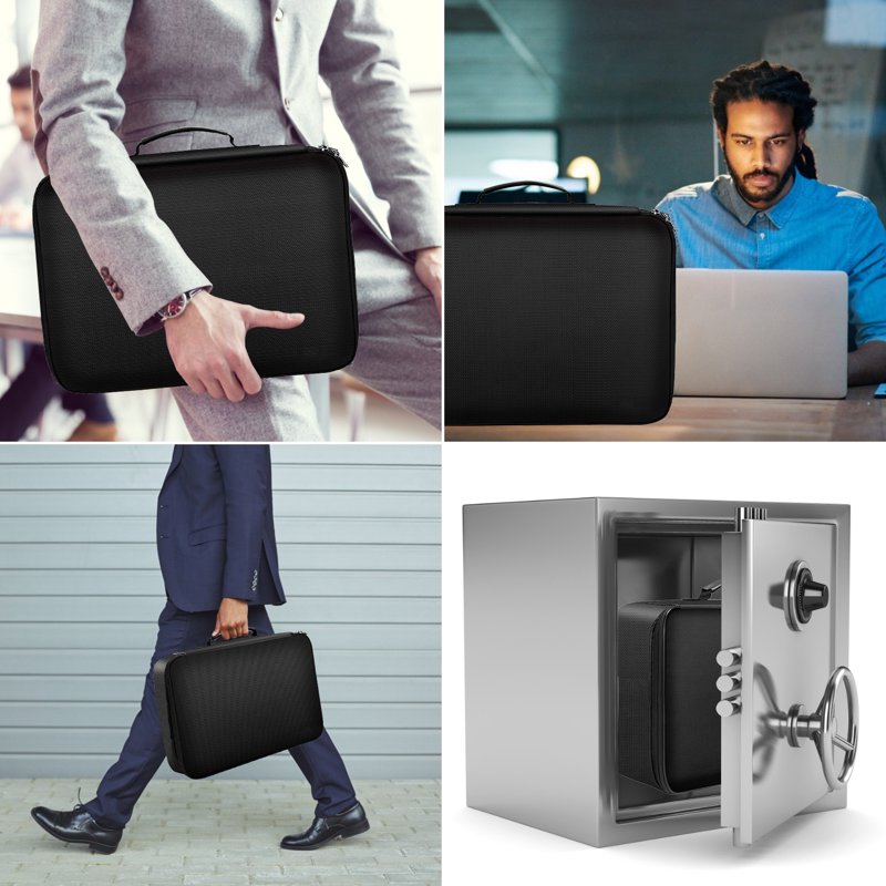 Fireproof Document Bag with Lock Zipper Water & Fire Resistant Storage Pouch