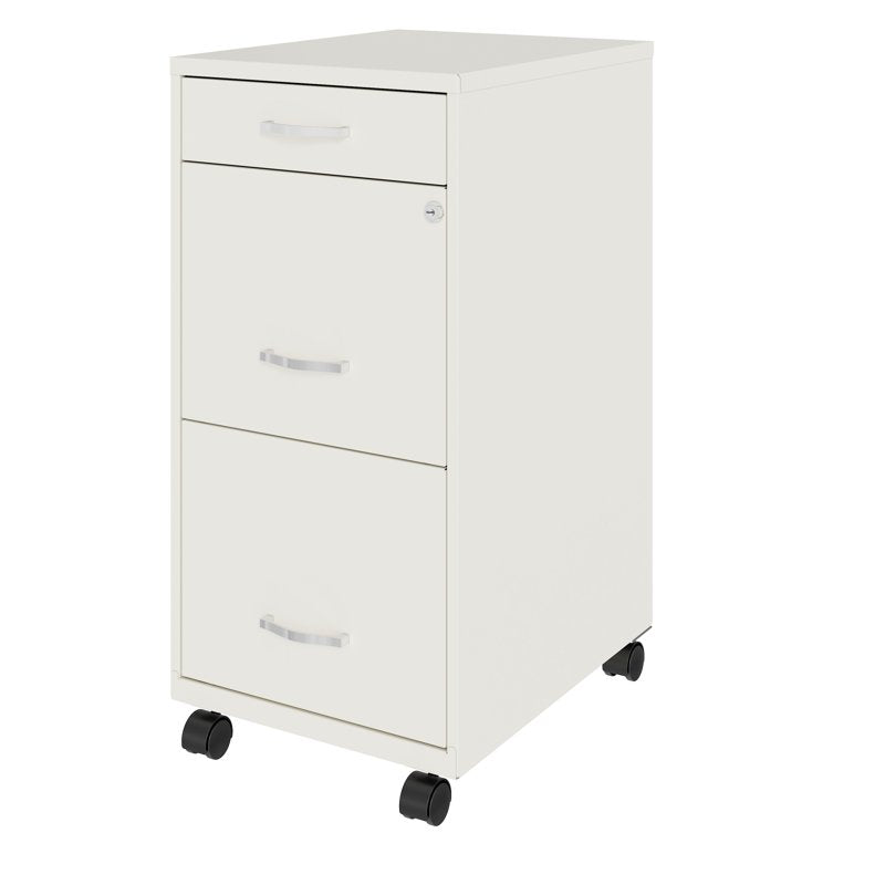 18-Inch Deep 3-Drawer Metal File Cabinet - Mobile Office Storage