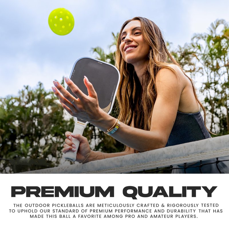 Outdoor Pickleballs - Official Size & Weight, 40-Hole, USAPA Approved, Optic Yellow 12 Pack - Variation: Yellow-12PK