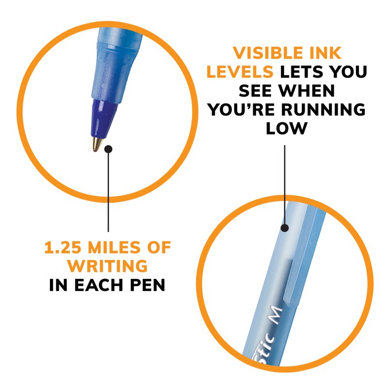 Bulk Blue Ballpoint Pens 1.0mm Medium Point 500 Pack - Reliable Office Writing Supplies