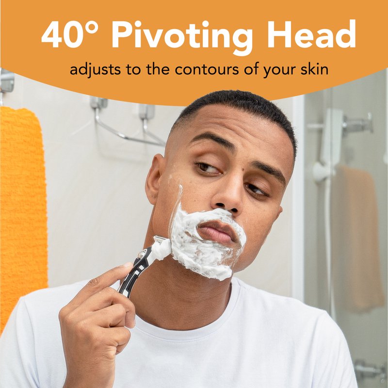 Refillable Men's Razor with Flexible Blades & Sensitive Skin Care - Pack Options