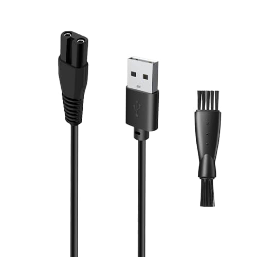5V USB Charging Cable for Wyklaus Head Shavers OP-002 Models 7D - Compatible and Reliable Power Solution, with 1 Cleaning Brush, 3.3ft Power Cord