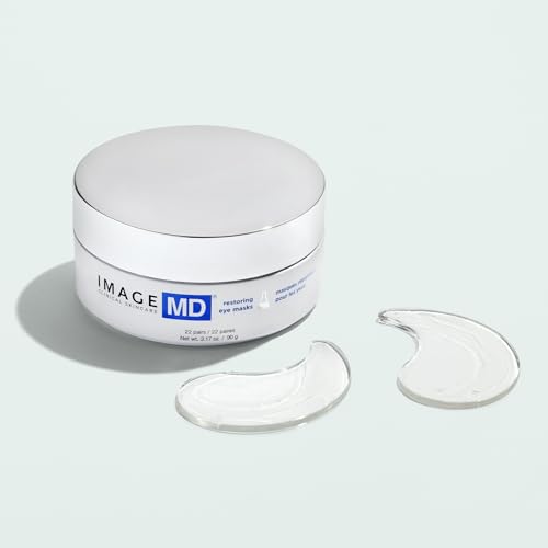 IMAGE Skincare, IMAGE MD Restoring Eye Masks, Hydrating Hydro-Gel Under Eye Masks, 3x Hyaluronic Acid Visibly Firms and Hydrates