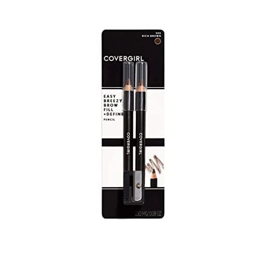 CoverGirl Easy Breezy Brow, Fill+Define Pencils [505] Rich Brown 2 ea?? ( Pack of 4)?