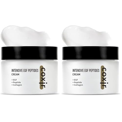 coxir INTENSIVE EGF PEPTIDES CREAM l Day&Night Firming Cream l EGF(Epidermal Growth Factor), Peptides, Niacinamide, Panthenol, Collagen l Korean Skincare [50ml/1.69fl.oz] (Pack of 2)
