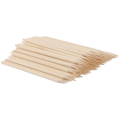 LEXININ 1500pcs 4.5 Inch Orange Wood Nail Sticks, Wooden Cuticle Pusher Sticks, Doubled Sided Wooden Stick for Manicure, Pedicure