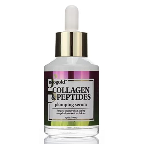 Collagen & Peptides Plumping Skin Care Facial Serum. Anti Aging Neck & Face Skincare Serum Helps Reduce Appearance Of Crepey Skin, Aging Complexions, Sagging Skin, & Wrinkles, Large 2 Fl Oz