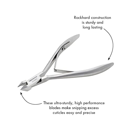 Tweezerman Rockhard Stainless Steel Cuticle Nipper,1/2 Jaw,(Pack of 2)