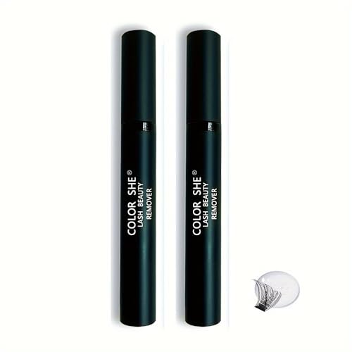 2 Pcs Lash Glue Remover for Eyelash Extension Lash Glue Cluster Falscara, Professional Eyelash Adhesive Dissolver Travel Size Toiletries Removes Stubborn Eye Makeup for Girls and Woman