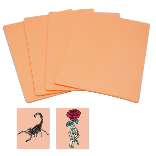 3mm Tattoo Practice Skin 4 Pcs 8x6'' Thick Blank Fake Practice Skin for Tattooing Microblading Beginners and Artists