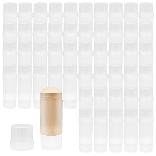 50 Pcs Empty Deodorant Containers Twist up Filling Stick Plastic Refillable Deodorant Holder Balm Tubes for Homemade Lipstick Sunscreen Balm Lotion(60ml)