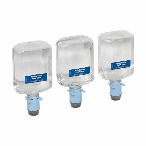 Georgia-Pacific-43822 Pacific Blue Ultra Antimicrobial Foam Soap Refills for Automated Touchless Soap Dispenser, Dye & Fragrance Free, 3 Bottles/Case