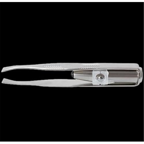 2Pcs Creative Led Light Eyelash Eyebrow Hair Removal Stainless Steel Make Up Tweezer Durability and practicality Beauty and Personal Care(8.8x0.8x1.6cm)