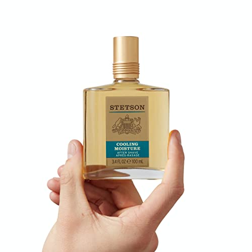 Stetson Cooling Moisture After Shave by Scent Beauty - Cooling Moisturizer for Men - Earthy, Woody, Casual and Masculine Aroma with Fragrance Notes of Citrus, Lavender, and Sage - 3.4 Fl Oz