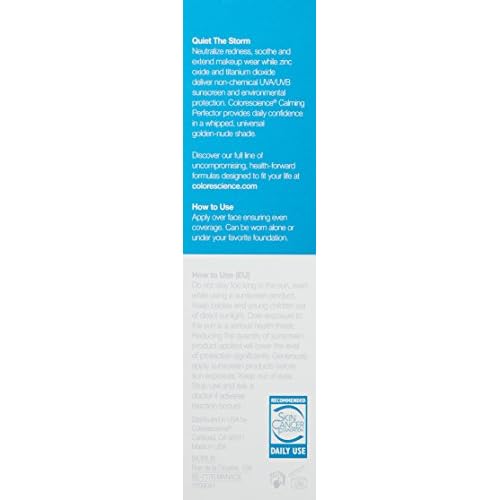 Colorescience Calming Perfector Face Primer, Water Resistant Mineral Sunscreen, Broad Spectrum 20 SPF UV Skin Protection, 1 Fl oz