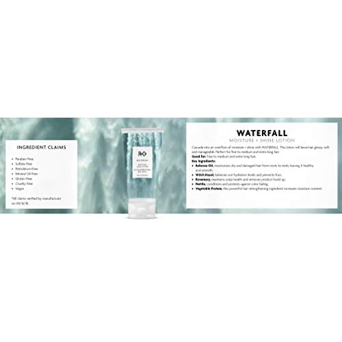 R+Co WATERFALL Moisture + Shine Lotion ? Lightweight Hydration & Frizz Control, Softens & Adds Shine, All Hair Types