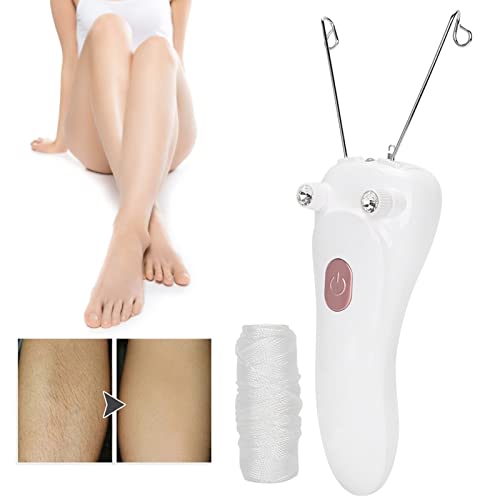 Threading Hair Removal, Hair Removal Device, Electric Threading Epilator USB Hair Remover for & Body Hair Removal with Cotton Thread Roll (Pinks)