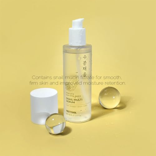 PRETTYSKIN Snail Mucin Serum for face 5.07fl.oz (150ml) Toner+Emulsion+Serum+Cream | Korean Skin Care