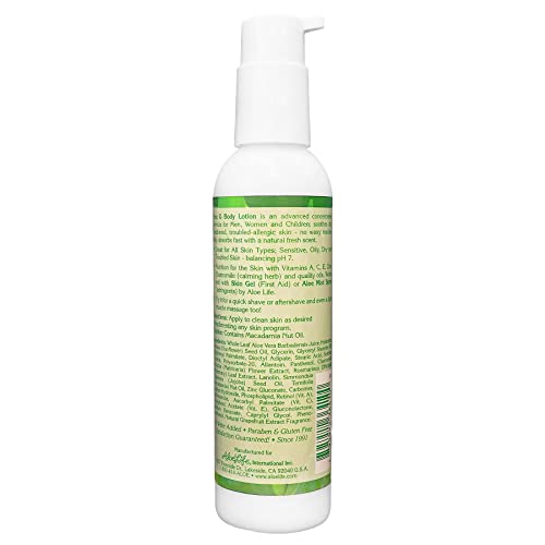 Aloe Life - Face & Body Lotion, Concentrated Formula, Hydrates Dry Skin, Contains Antioxidants, Minerals, & Herbal Extracts, Pleasant Grapefruit Scent, Safe For All Skin Types, Gluten-Free (7 oz)