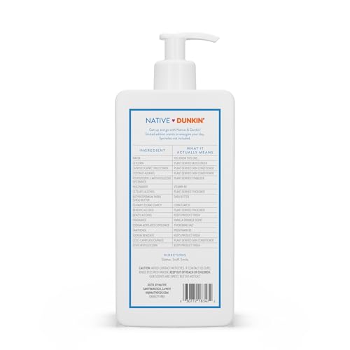 Native Body Lotion, Dunkin Vanilla Sprinkle, Moisturizer for Dry Skin with Plant-Based Ingredients, 16.5 oz