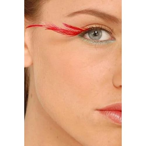 Red Eyelashes Accent Feather Lashes - Natural-to-Bold Red Gradient Eyelashes for Retro & Vampire Cosplay