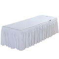 Massage Table Skirt with Hole,Quilted Pattern Massage Table Cover,Thickened Massage Linens, Massage Fitted Sheet, Massage Face Rest Cover with Hole, Sutiable for Beauty 75"x31.5" (White)