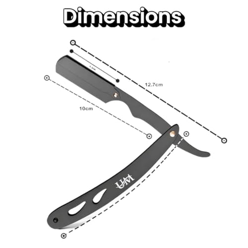 UM Supplies Straight Razors for Men ? Professional Barber Straight Edge Razor Kit with 20 Replaceable Insert Single Edge Blades - Navajas Para Barbero