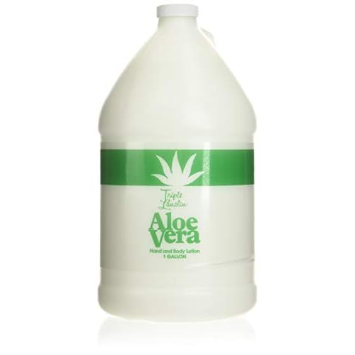 Triple Lanolin Aloe Vera Soothing Lotion (128 Fl Oz) ? Professional Bulk Moisturizer for All Skin Types ? Deeply Hydrating Aloe & Lanolin Hand and Body Lotion ? Non-Greasy & Fast-Absorbing