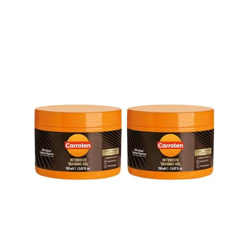 Carroten Intensive Tanning Gel | Browning Tan Accelerator | Non-Greasy, Water-Resistant with Carrot and Coconut Oil | Vitamin A & E For Moisture & Hydration | 5 Fl Oz (Pack of 2)