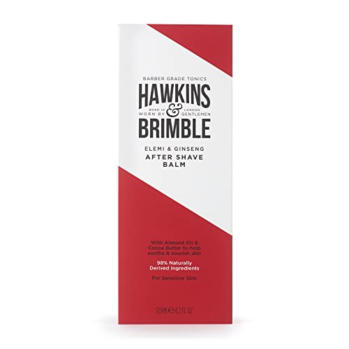 Hawkins & Brimble After Shave Balm for Men, 125 ml / 4.2 fl oz. - Post Shaving Cocoa, Almond & Olive Oil Moisturising Skin Protection | Premium British Grooming & Skincare